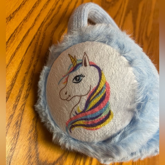 Flammi Unicorn Kids Knit Earmuffs Winter Outdoor Furry Ear Warmers for Girls - Picture 4 of 7